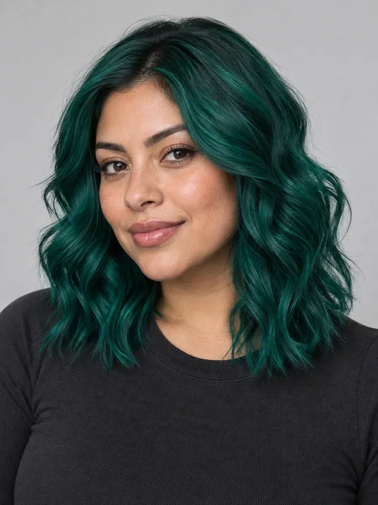 Midnight Emerald Teal — AI hairstyle reference