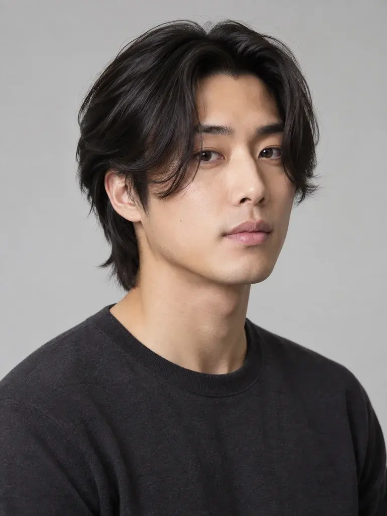 Center-Part Curtains — AI hairstyle reference